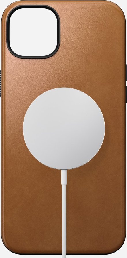 Mbulesë telefoni Nomad Modern Leather, për iPhone 15 Plus, lëkurë English Tan, kafe