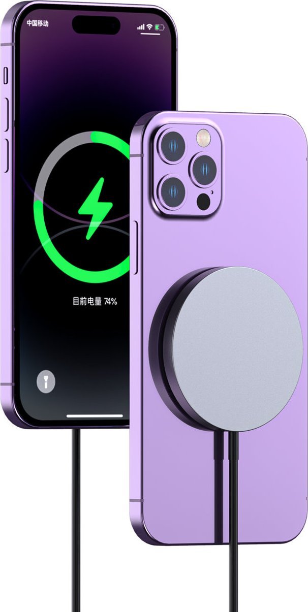 Karikues wireless Dudao Kit 15W, MagSafe Qi, adapter AC 20W, i bardhë