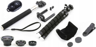 Set selfie Xrec 5in1, tripod dhe monopod, telekomandë Bluetooth, i zi