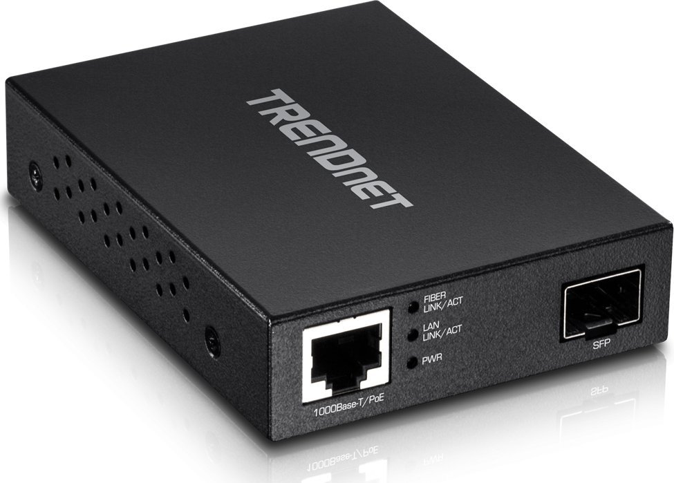 Konvertor media TRENDnet TFC-PGSFP, PoE 2.6W, 10/100/1000 Mbps, i zi
