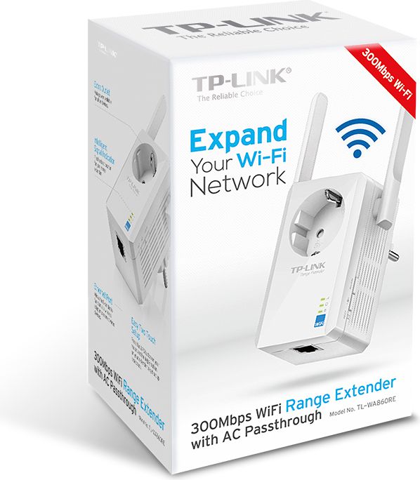 Përsëritës WiFi TP-Link TL-WA860RE, 300Mb/s, portë Ethernet, i bardhë