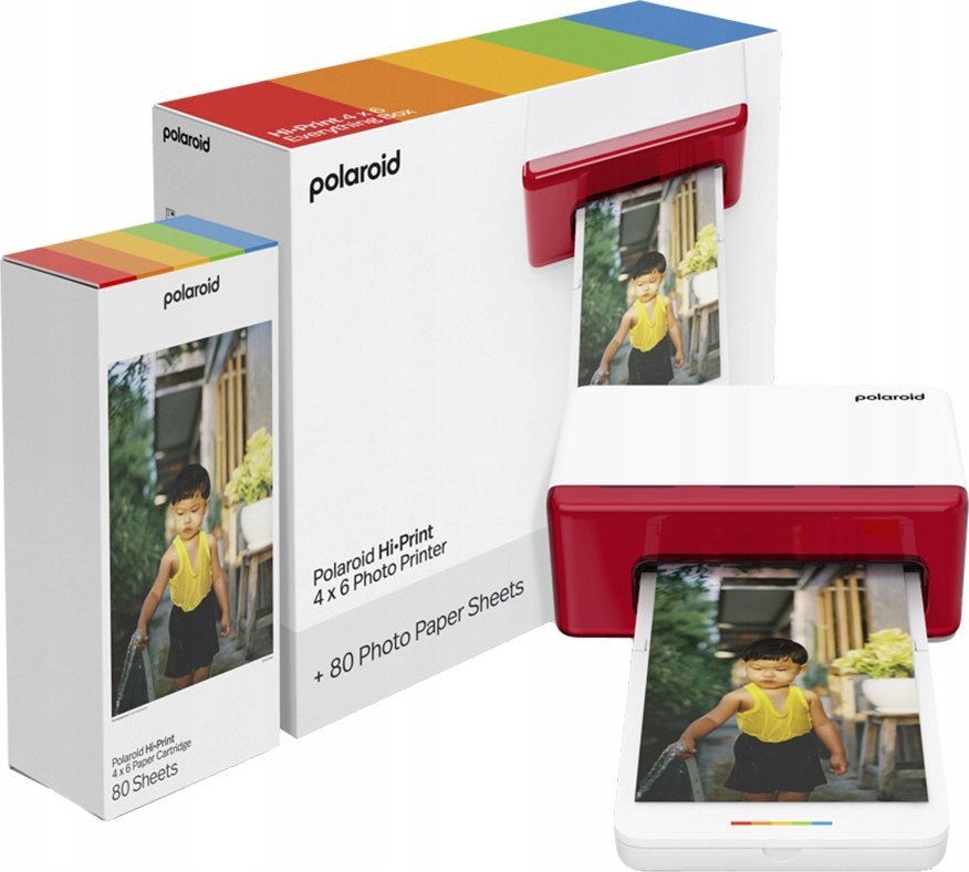 Printer fotografik Polaroid Hi-Print Everything Box, 4x6", 2 kaseta të përfshira, i bardhë