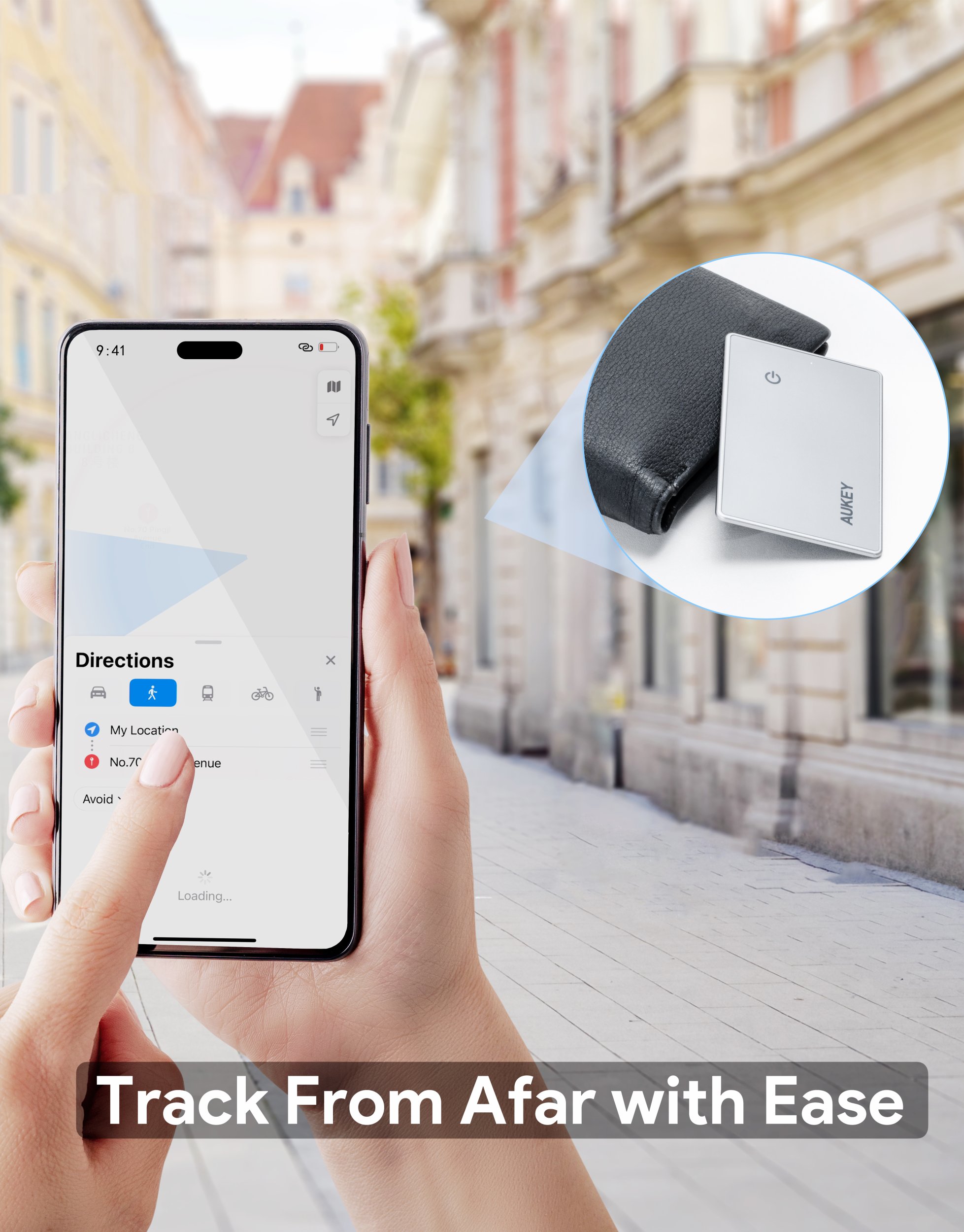 Kartë gjurmimi Aukey Track Mate 3, Bluetooth, Find My, gri