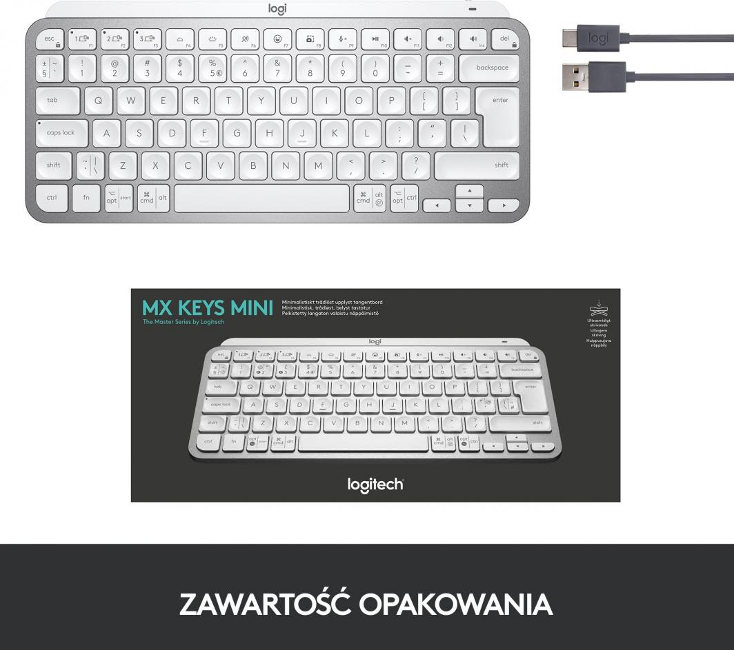 Tastierë Logitech MX, wireless, UK, e bardhë dhe e argjendtë