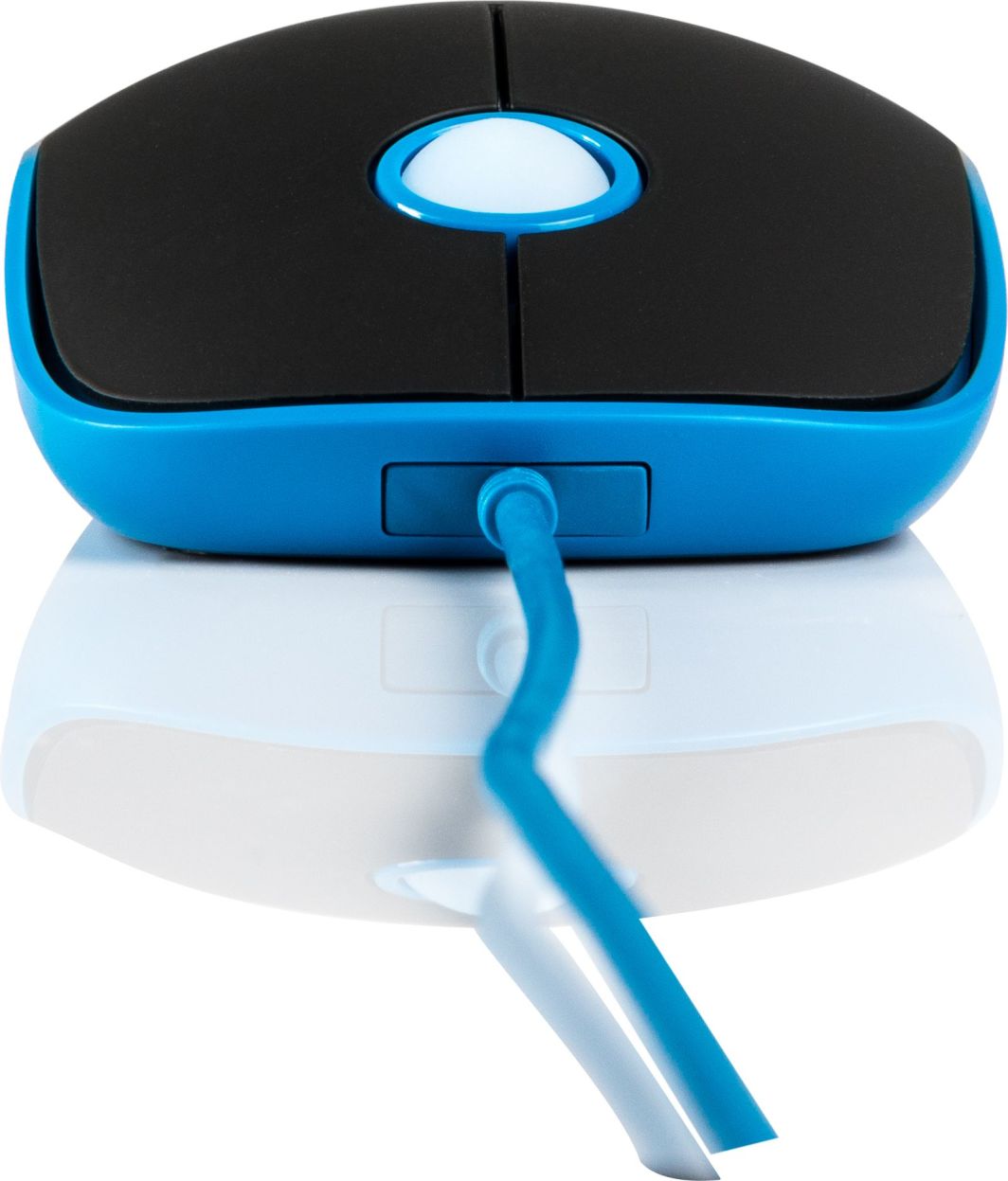 Maus Modecom M111, me kabllo, USB, i zi dhe i kaltërt