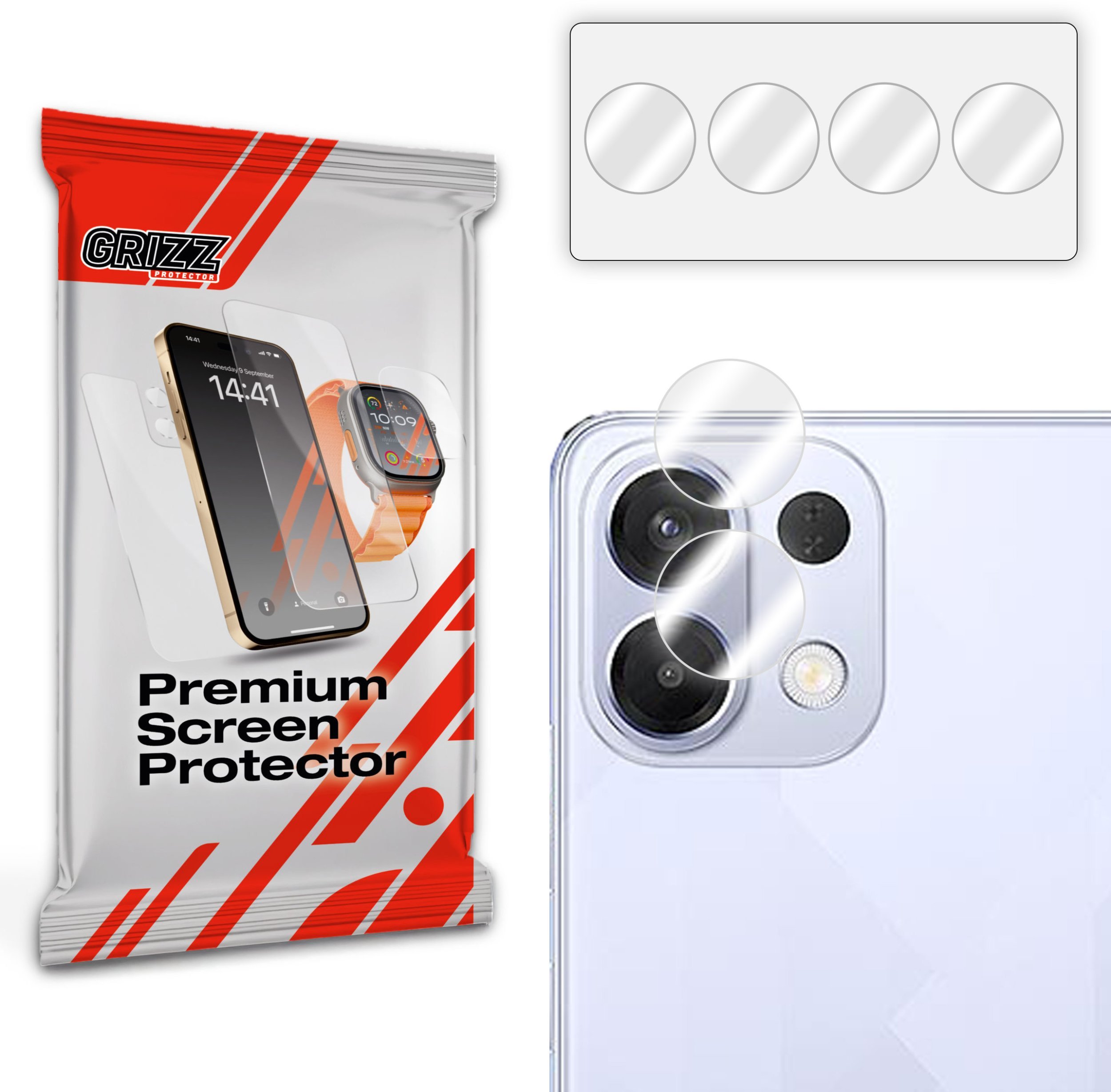 Qelq mbrojtës kamerë 2 pak Hybrid për Oppo K13, transparent