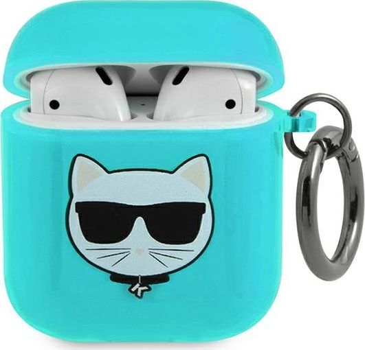 Mbulesë AirPods Karl Lagerfeld Paris Choupette, për gjenerata 1 dhe 2, blu