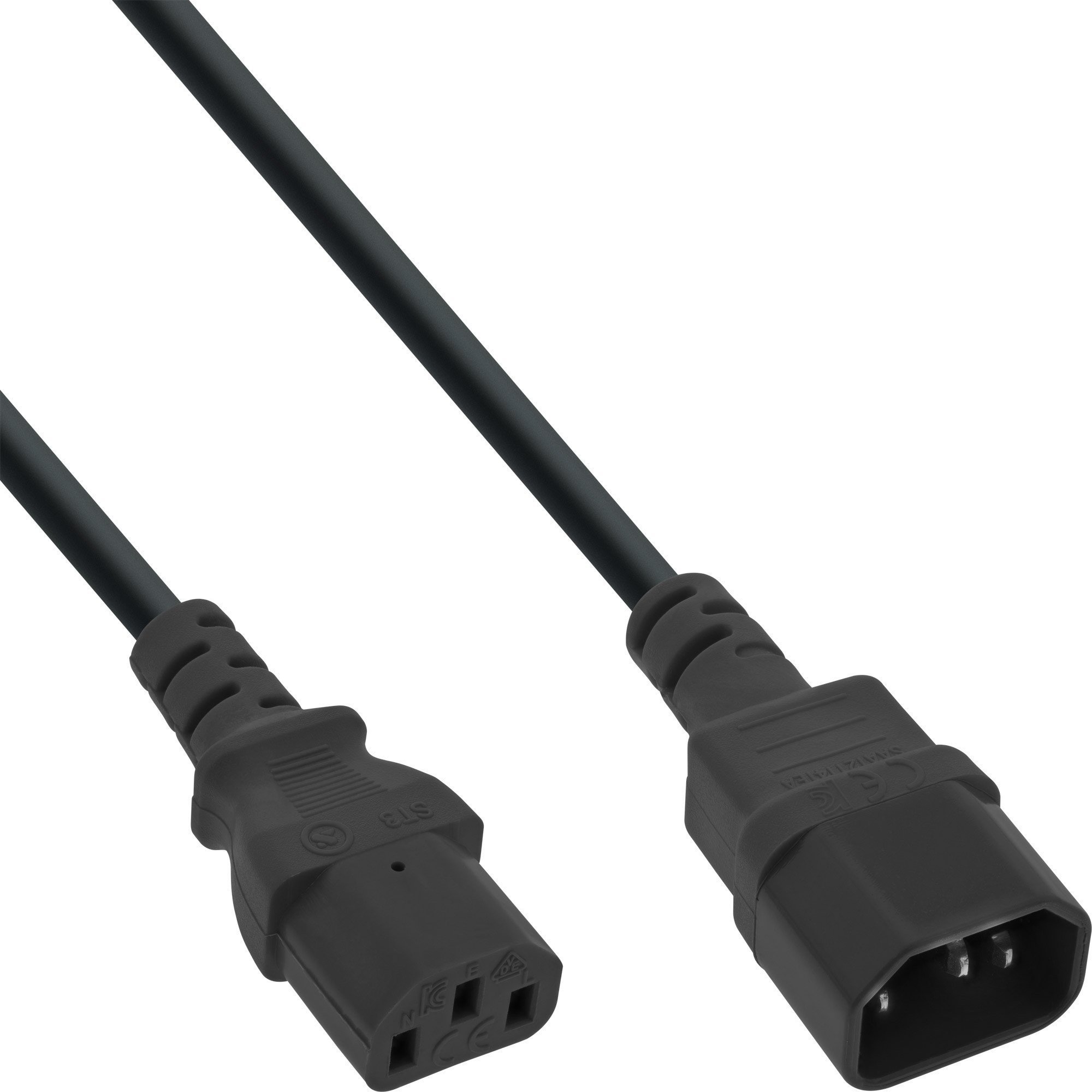 Kabllo zgjatëse energjie InLine, C13 në C14, set 55 copë, e zezë