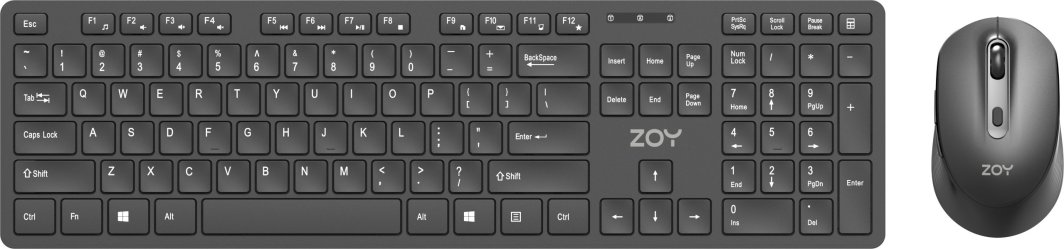 Set tastierë + maus ZOY ZKM888, wireless, i zi