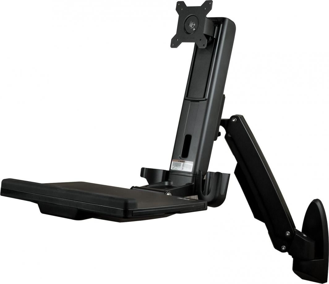 Tavolinë pune murale StarTech.com Wall Mount Workstation, krah artikulues monitori 34", tabaka tastiere dhe mausi, e zezë