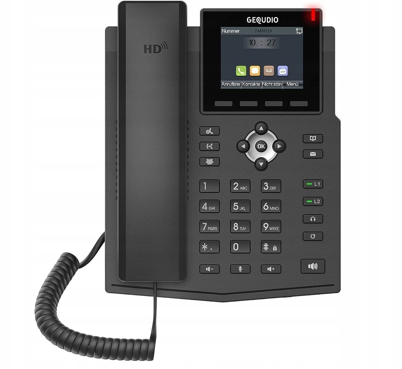 Telefoni IP GEQUDIO GX3 Plus, me adapter rryme, i zi