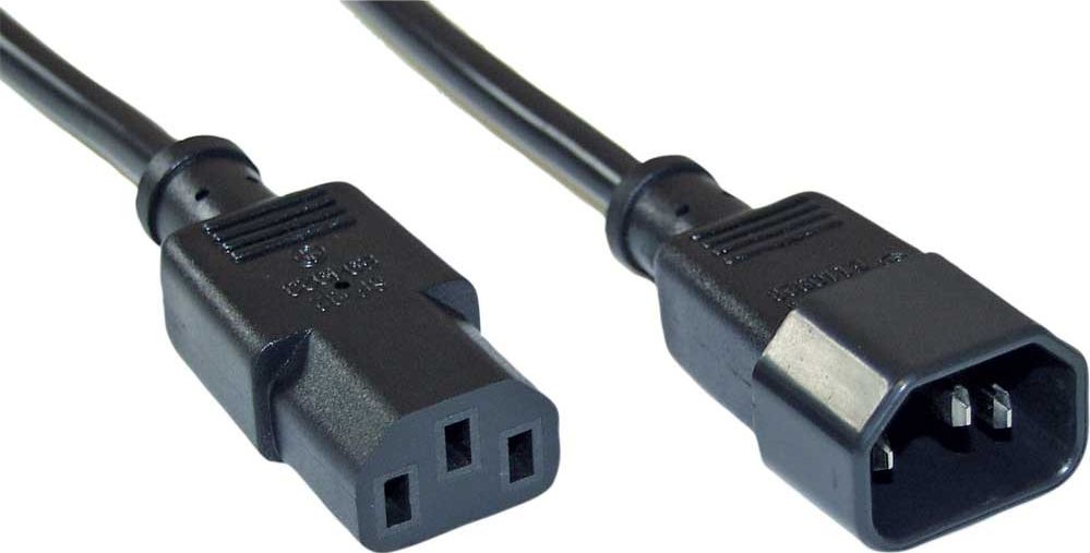 Kabllo zgjatues rryme InLine, IEC C13 në IEC C14, 30cm, i zi