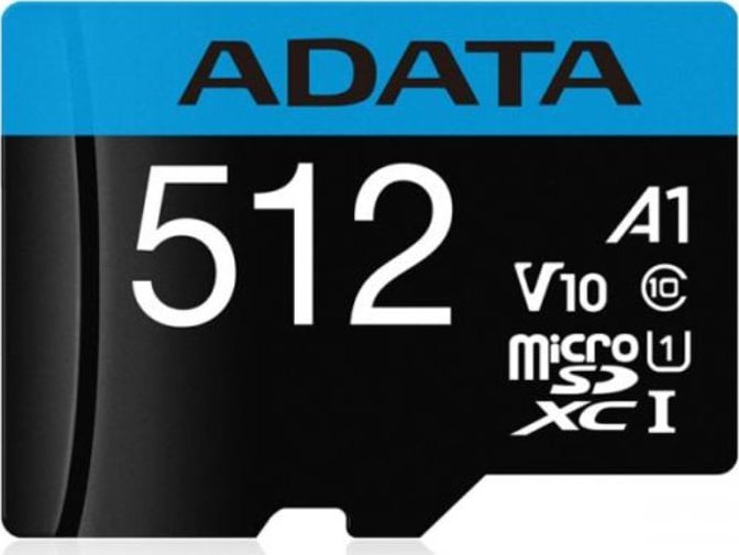 Kartë memorje microSDXC ADATA Premier 512GB, Class 10 UHS I A1 V10, e zezë