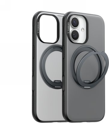 Kallëp telefoni Torras Ostand R Fitness Series për iPhone 17, TPU dhe polikarbonat, me unazë qëndrimi, i zi