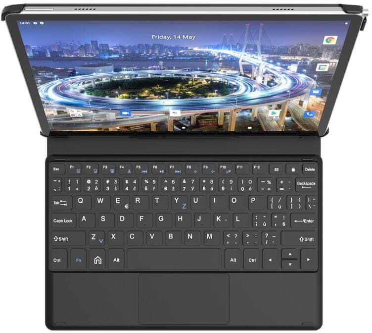 Mbulesë me tastierë iGET K206, për tablet iGET SMART L206, lidhje Pogo, e zezë