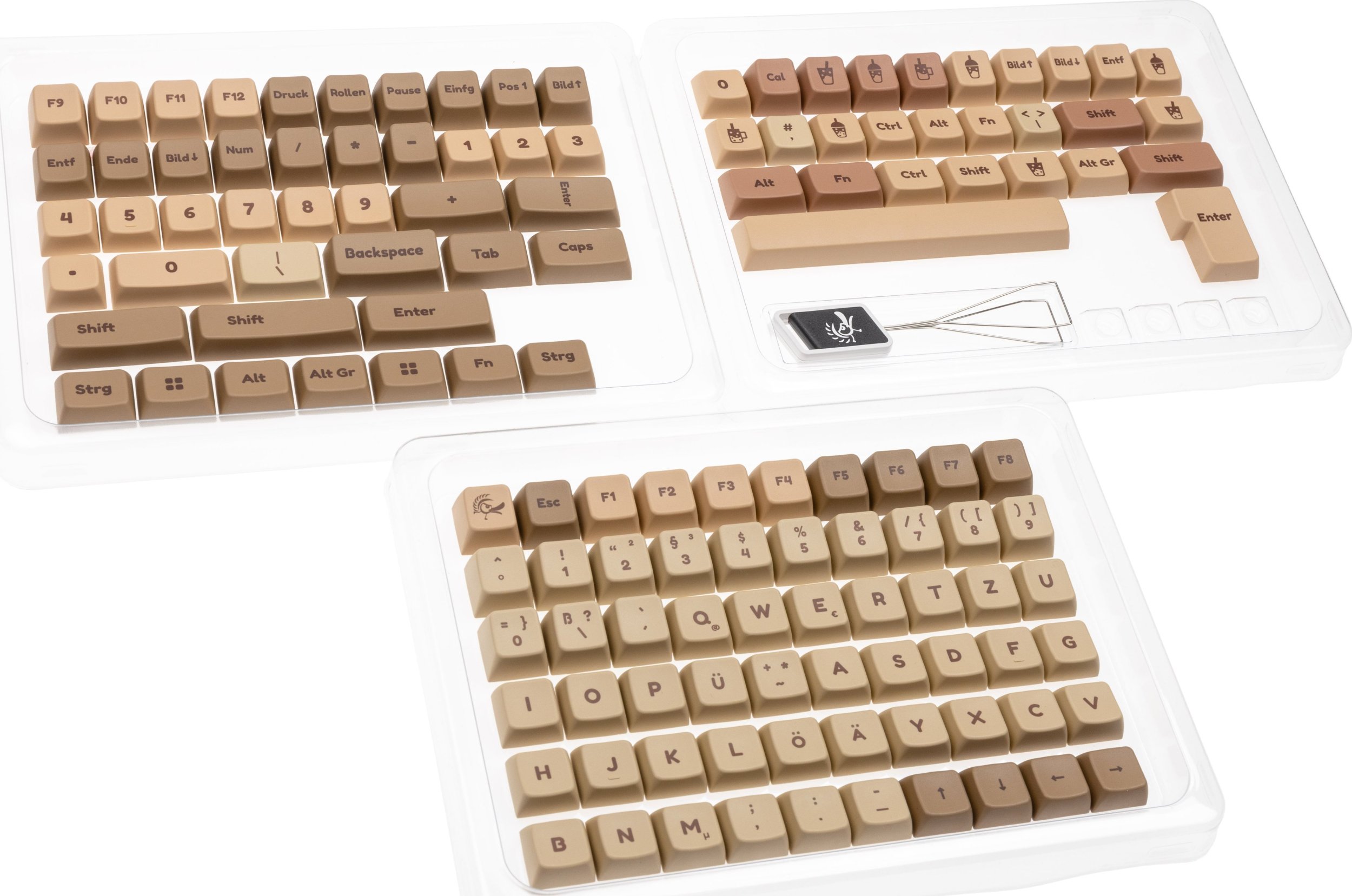 Set keycaps Ducky Boba, PBT, profil MDA, kafe