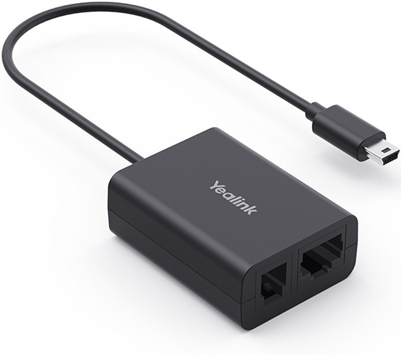 Adapter EHS Yealink EHS62, për kufje DECT, plug and play, i zi