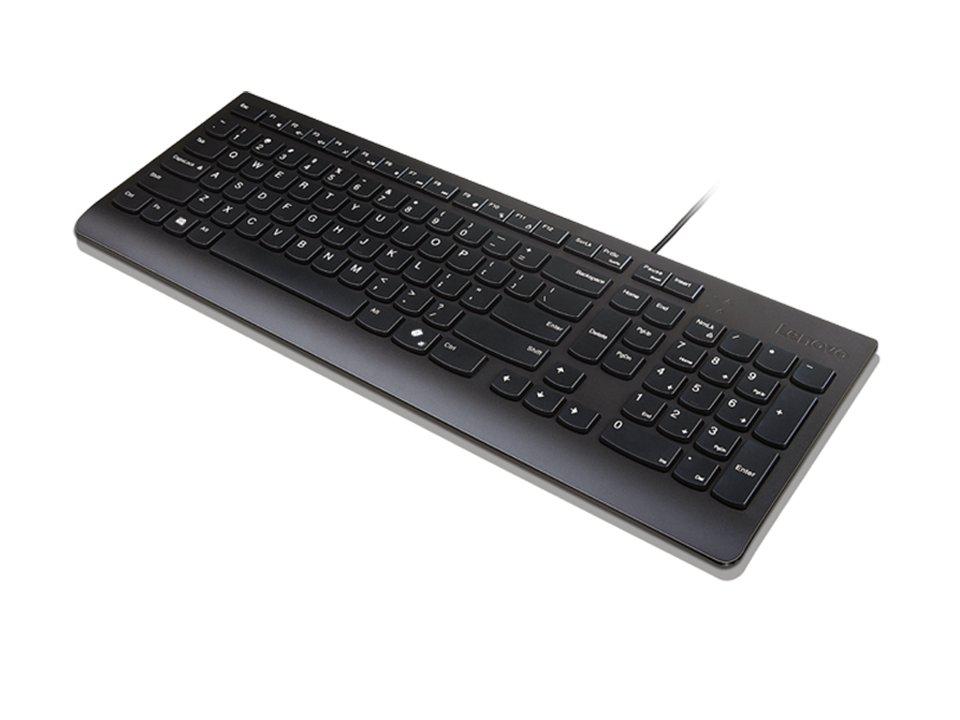 Tastierë Lenovo Essential Wired Keyboard, me kabllo USB, layout i plotë, e zezë
