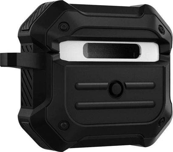 Futrollë mbrojtëse Spigen Tough Armor për Apple AirPods 3, me karabinë, e zezë