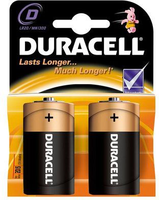Bateri alkaline Duracell D, set 2 copë