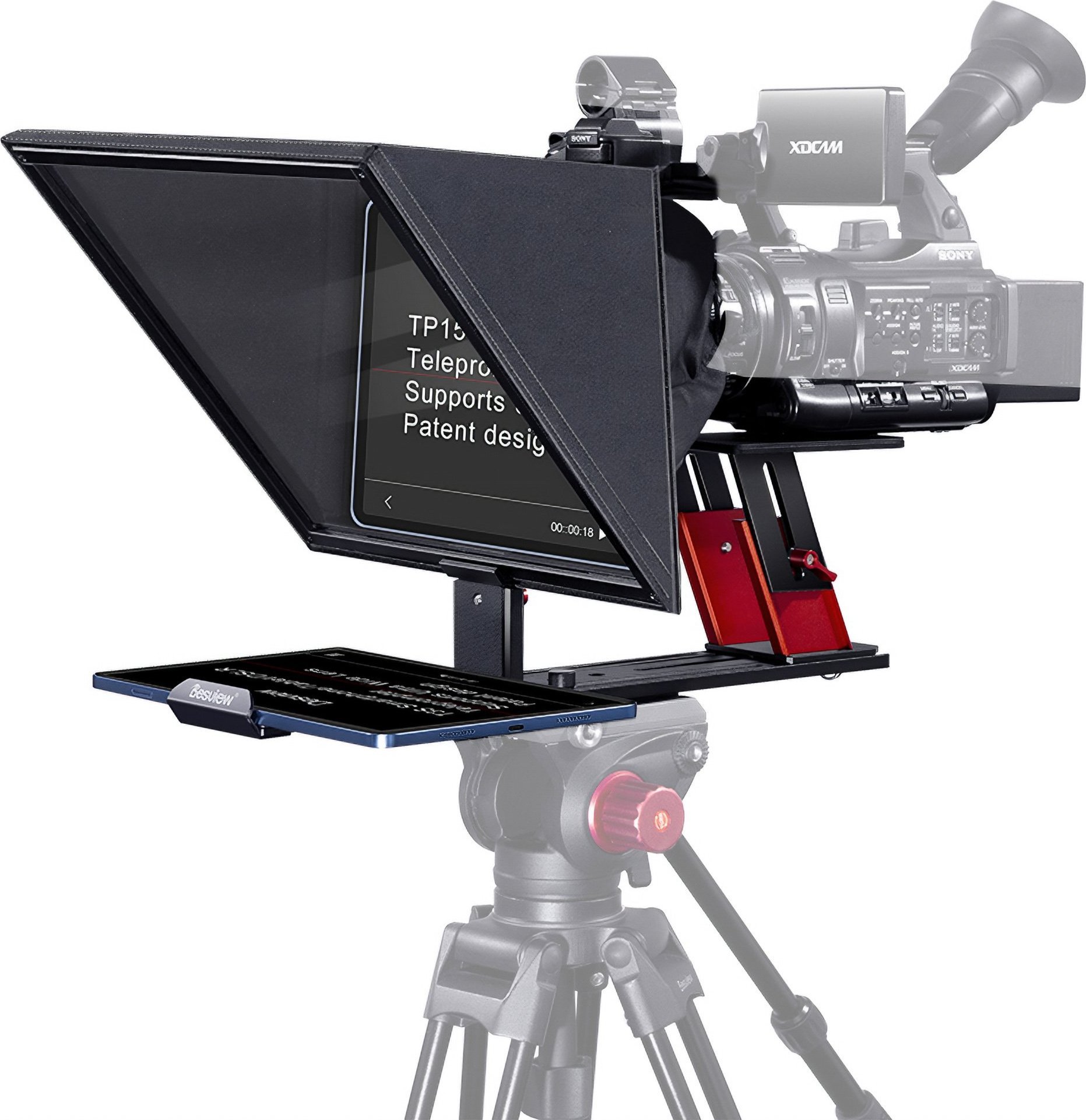 Teleprompter Desview TP150, për DSLR dhe mirrorless, për tablet deri 15.3", i zi
