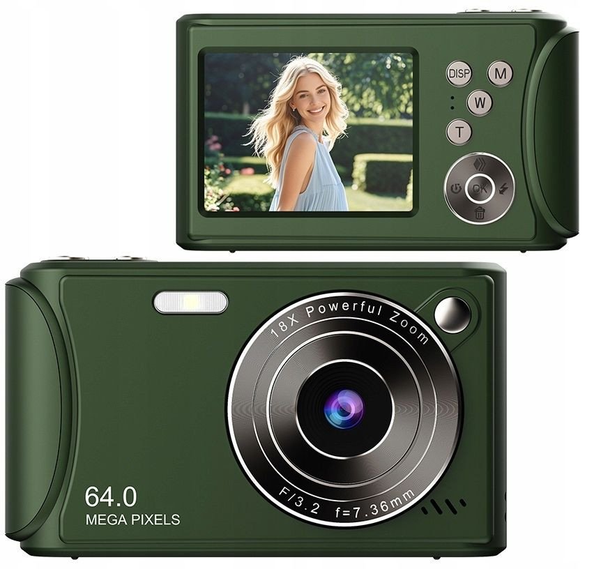 Kamerë digjitale XREC Q18, 64MP, video 4K 30fps, me anti shake, jeshile