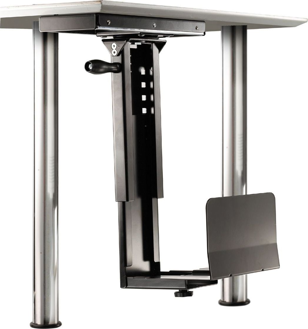Mbajtëse kompjuteri Roline CPU Holder, montim nën tavolinë, funksion rrotullimi, e zezë