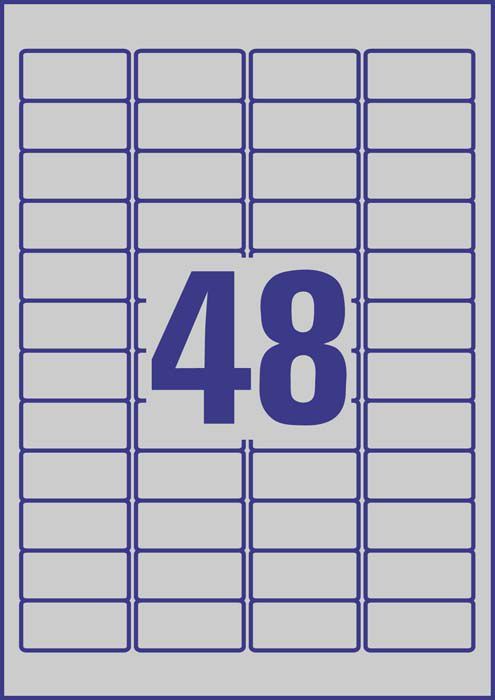 Etiketa vlerësuese Avery Zweckform L6009-100, 100 copë, 45.7 x 21.2 mm, të argjendta