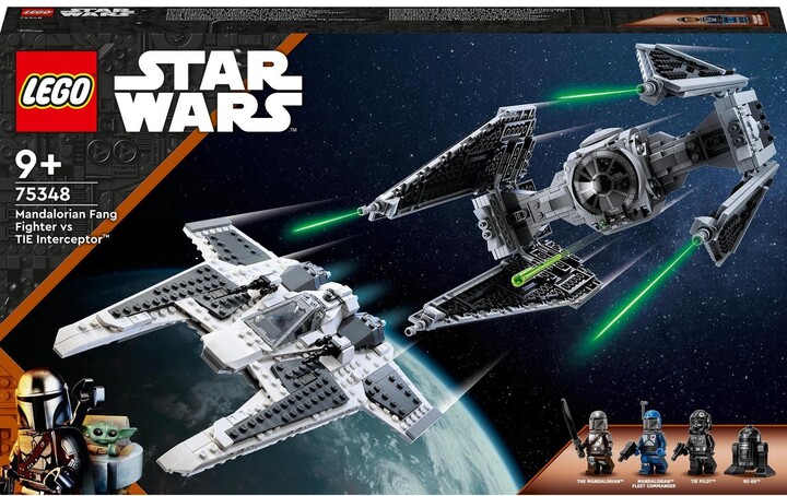 Set LEGO® Star Wars™ 75348 Mandalorian Fang-class fighter versus TIE Interceptor