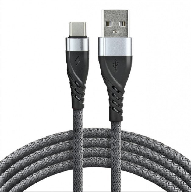 Kabllo USB Everactive USB A në USB C, 2m, 100W, najlon i gërshetuar