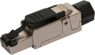 Konektor RJ45 Solarix SXRJ45-6A-STP-BK-SA, Cat 6a, STP, metalik i zi