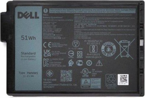 Bateri laptopi Dell, 3 cell, 51 Wh, e zezë