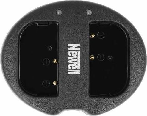 Karikues dykanalësh për kamera Newell SDC-USB, për bateri DMW-BLF19E, i zi
