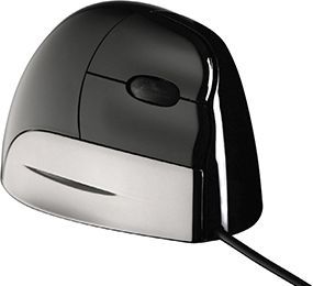 Maus BakkerElkhuizen Evoluent, me kabllo, USB, i zi dhe i argjendtë