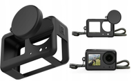 Set aksesorësh Telesin 2.0 për DJI Osmo Action 3, kuti silikoni, kapak lenteje silikoni, me litar bartës, gri