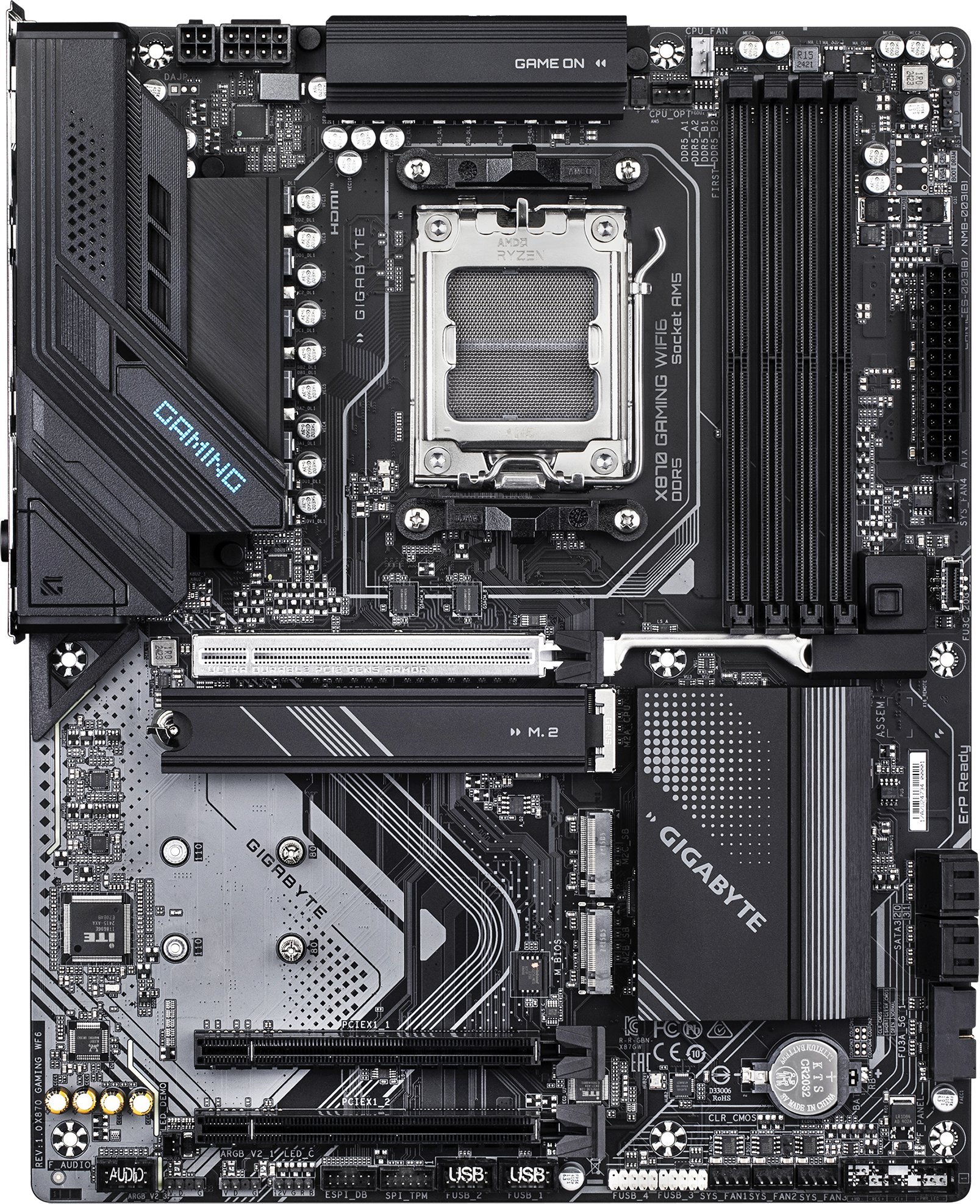 Pllakë amë Gigabyte X870 Gaming WiFi 6, DDR5, PCIe 5.0, ATX