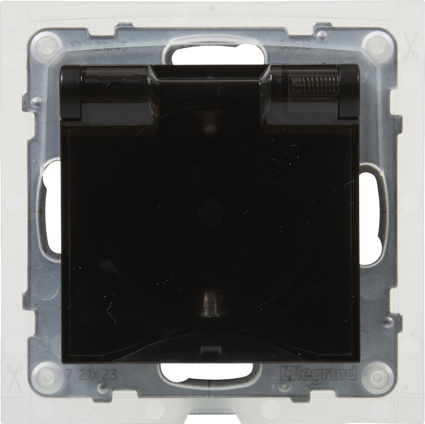 Prizë murale Legrand IP44, terminale automatike, 16A, e zezë