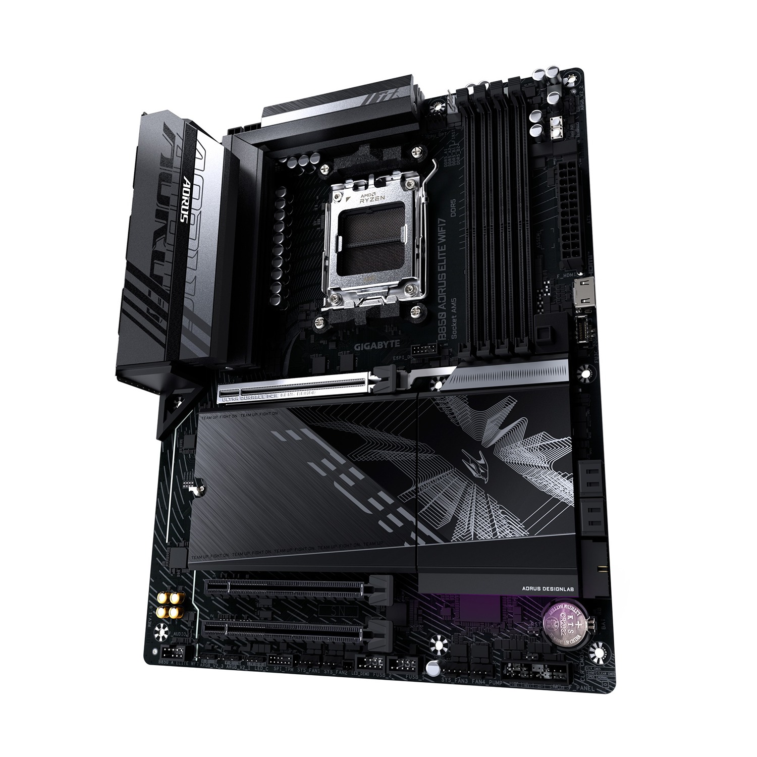 Pllakë bazë GIGABYTE B850 AORUS ELITE WIFI7, AM5, DDR5 8200 MHz, e zezë 3
