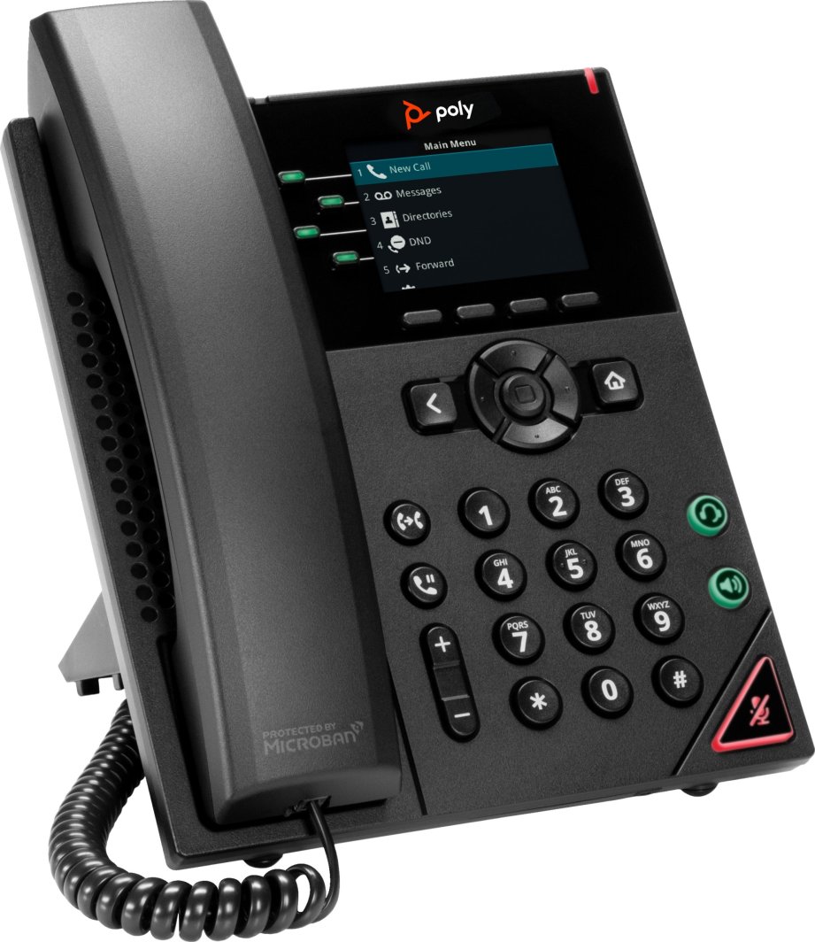 Telefoni VoIP HP Poly VVX 250, 3 linja, ekran me ngjyra, i zi