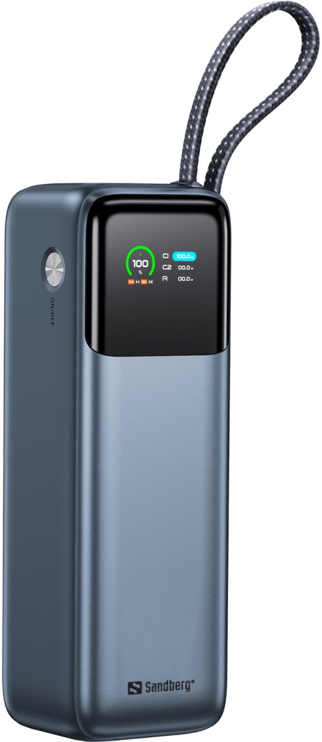 Powerbank Sandberg All-in1, 27000 mAh, 240W PD, USB-C, USB-A, i kaltër