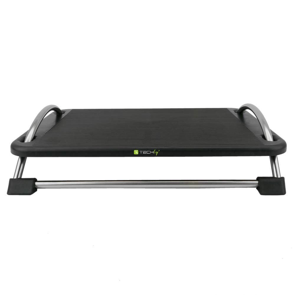 Mbështetëse ergonomike për këmbë Techly 305564, rregullim lartësie dhe këndi, e zezë