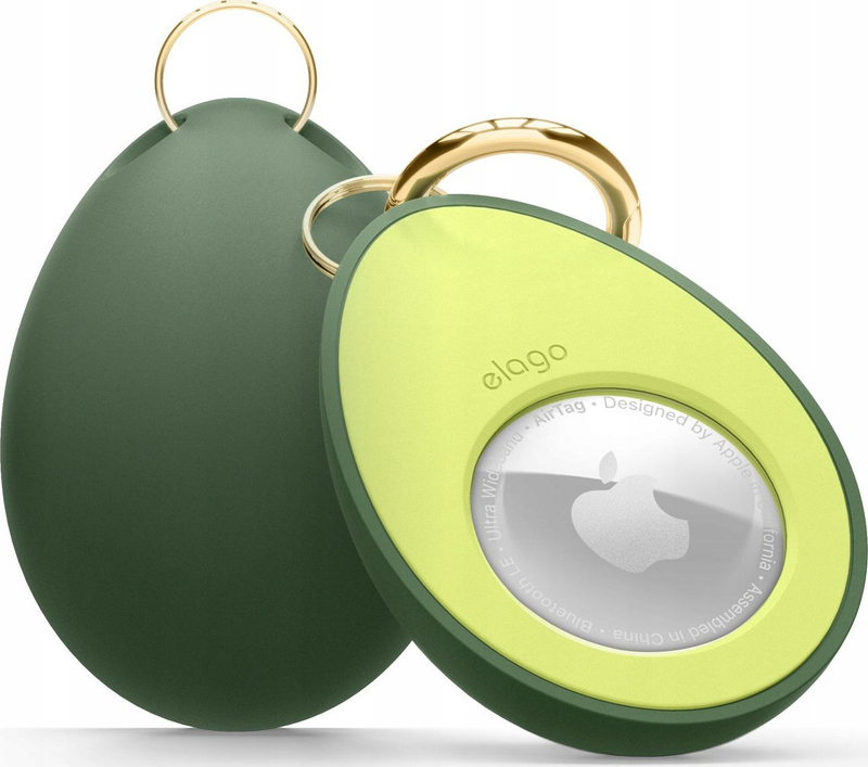 Mbështjellës silikoni Elago Avocado për Apple AirTag, dizajn avokado, jeshile