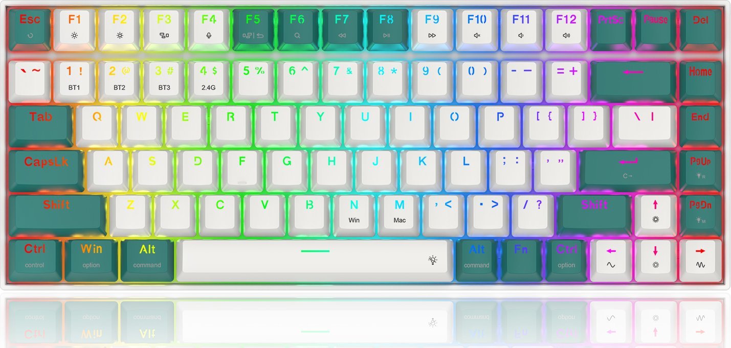 Tastierë gaming Redragon K678 Pro, mekanike, RGB, wireless 3 në 1, layout FR, e zezë