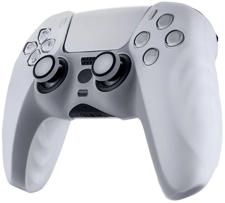 Mbrojtëse silikoni FlashFire P803W për PS5 DualSense, mbrojtëse kontrollori, e bardhë