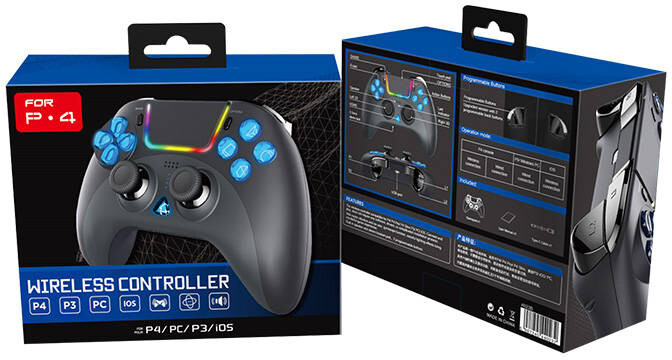Kontrollues iPega me Touchpad për PS 4/PS 3/Android/iOS/Windows PG - P4023B, i zi