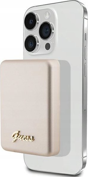 Powerbank wireless Guess GUPBM3ALGSGD, 3000mAh, 5W MagSafe, gold metalik