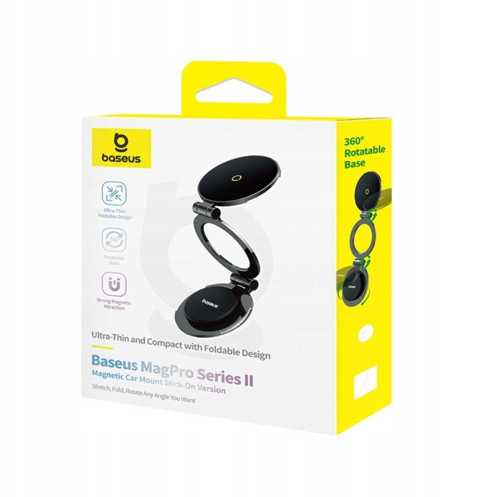 Mbajtës magnetik për telefon Baseus BS-CW06 MagPro II, për makinë, me MagSafe, i zi