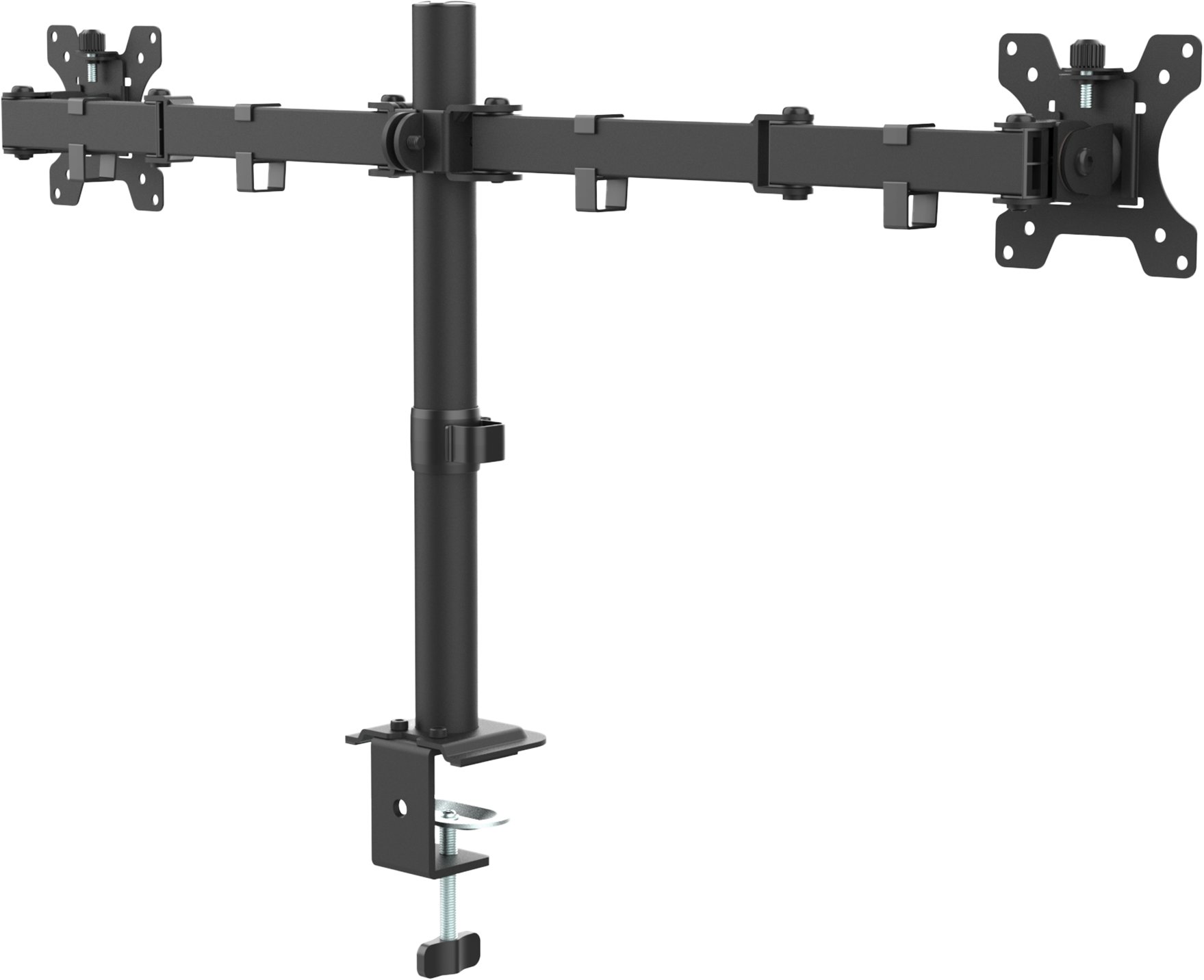 Mbajtës monitori CABLETECH UCH0220, për 2 monitorë 13"-32", rrotullim 360°, i zi mat