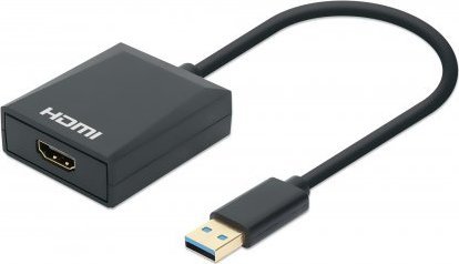 Adapter USB në HDMI Manhattan 153690, USB 3.2 Gen 1, Full HD 1080p, i zi