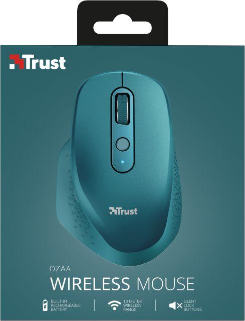 Maus Trust Ozaa, wireless, USB, i kaltërt